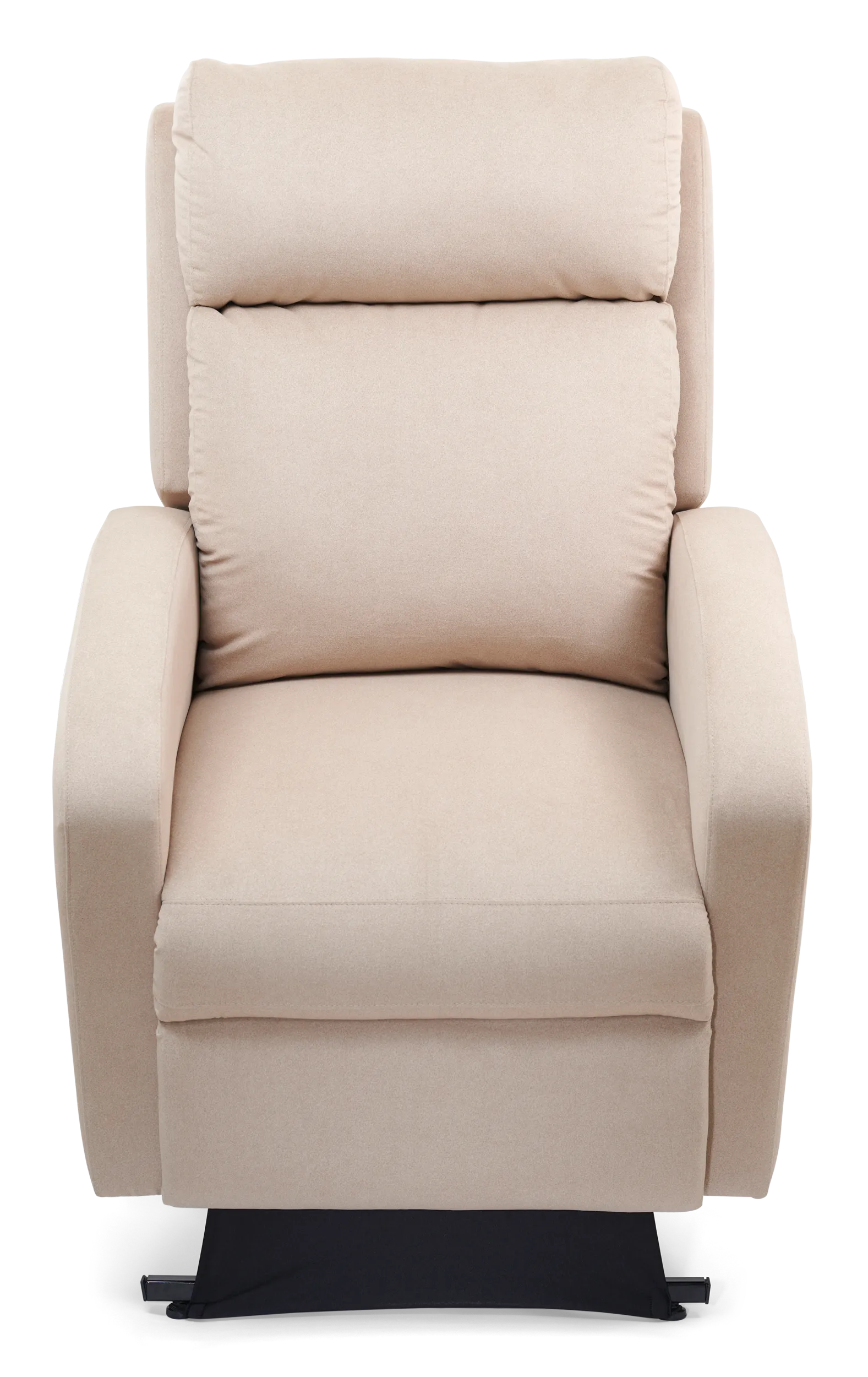 Beige power lift chair recliner raised on its lift base, available to rent in Lexington, KY