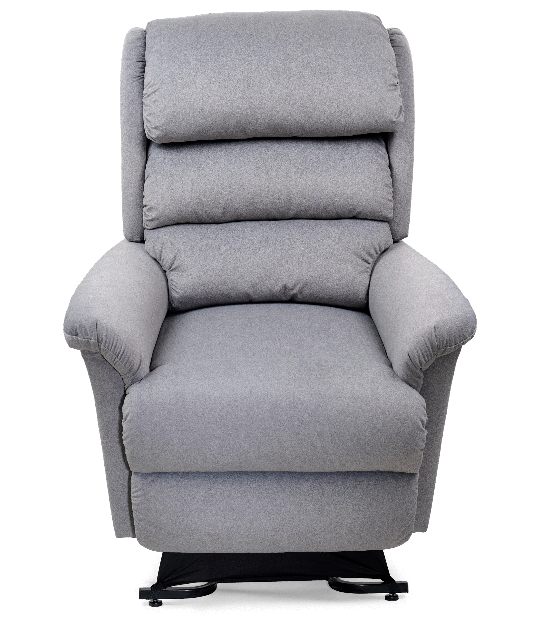 Gray large-size power lift chair recliner in the raised position, available to rent in Lexington, KY